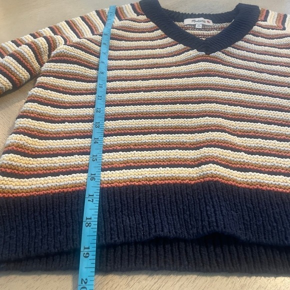 MadewellArden V-Neck Crop Pullover Sweater in Stripe - Picture 7 of 16